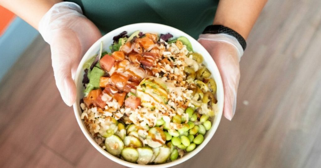 Salmon in Poke Bowls