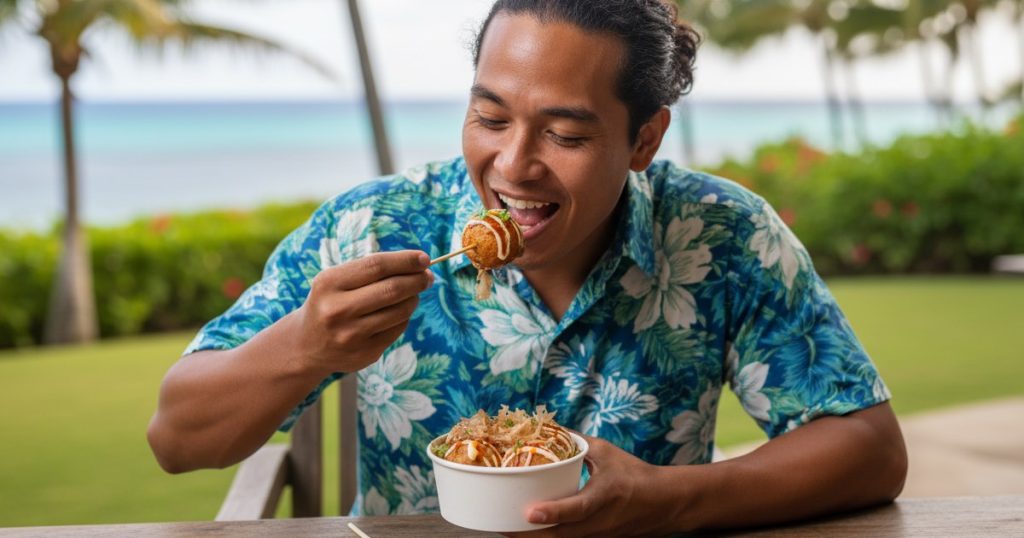takoyaki and poke bowl combo