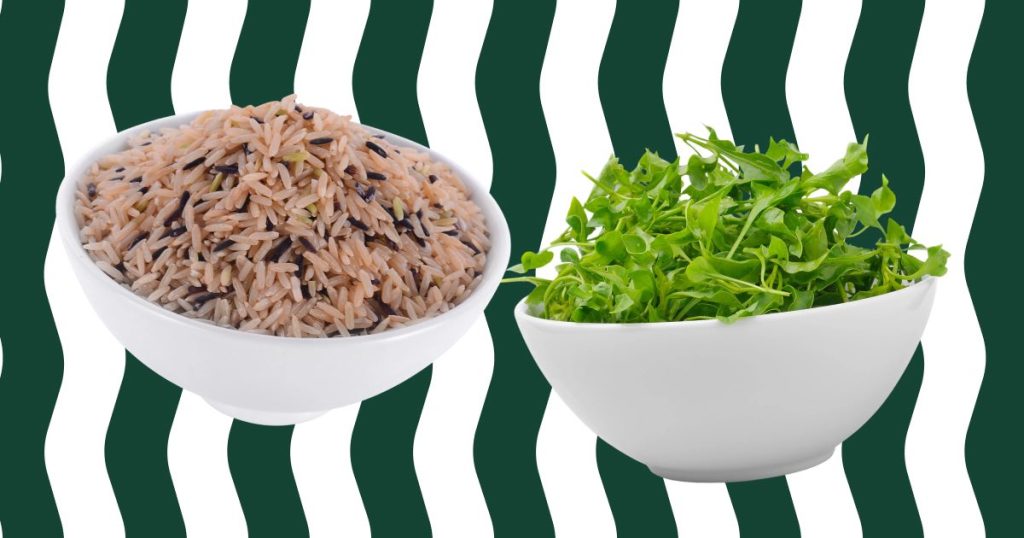brown rice vs mixed greens