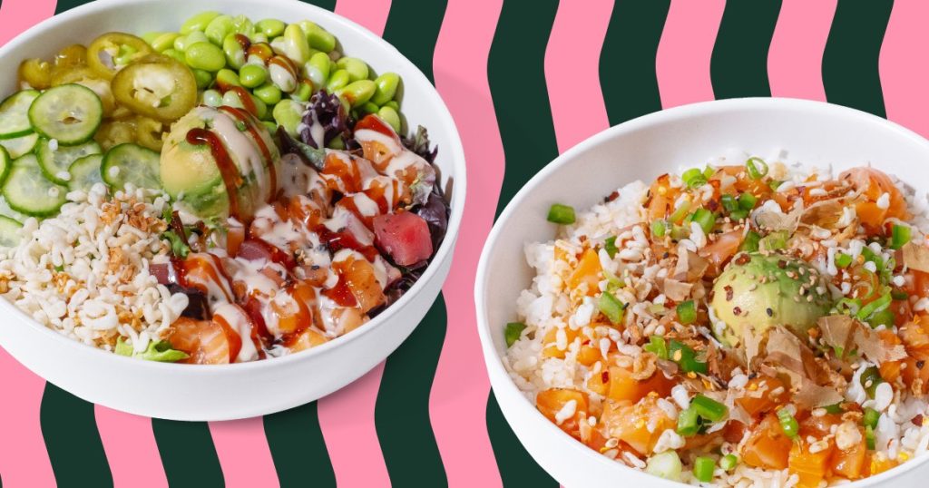 healthy fats in poke bowl
