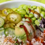 edamame in poke bowls